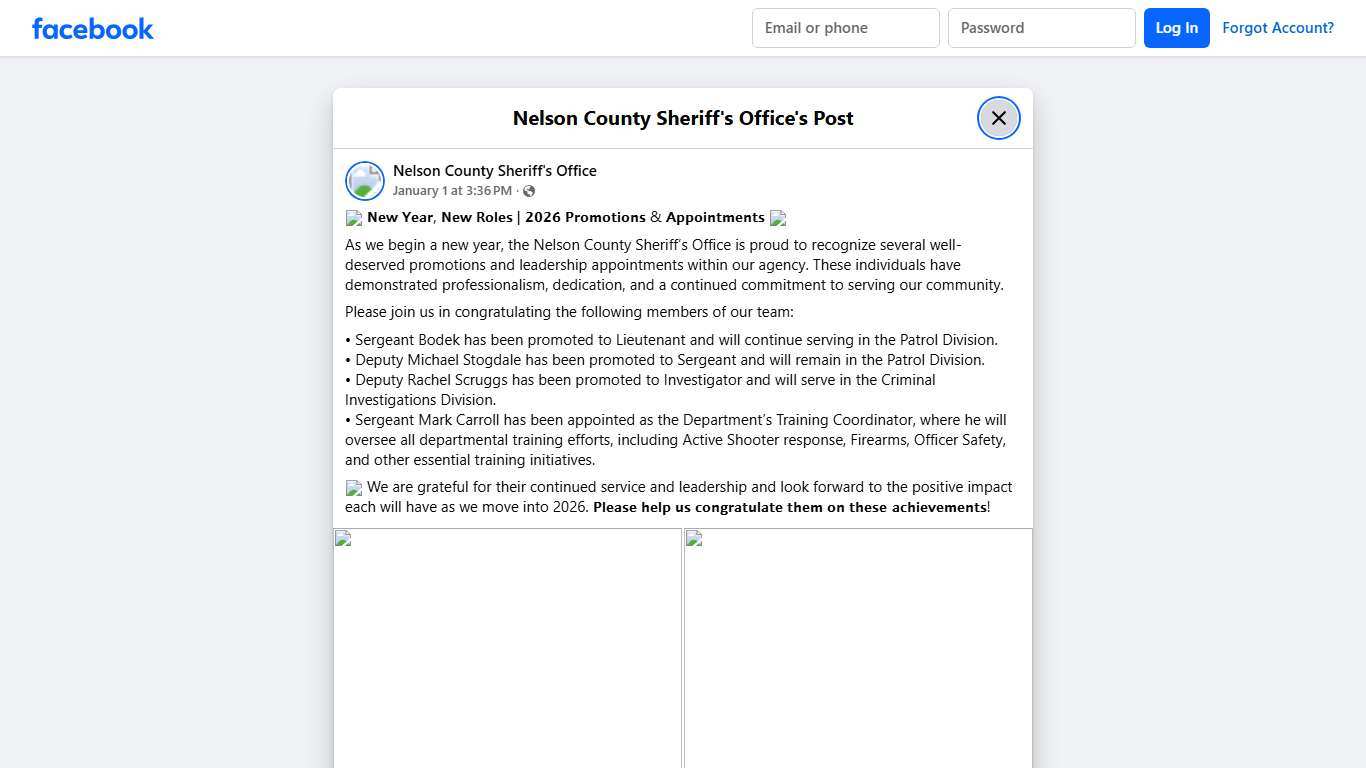 🎉 𝗡𝗲𝘄 𝗬𝗲𝗮𝗿, 𝗡𝗲𝘄 𝗥𝗼𝗹𝗲𝘀 |... - Nelson County Sheriff's Office | Facebook