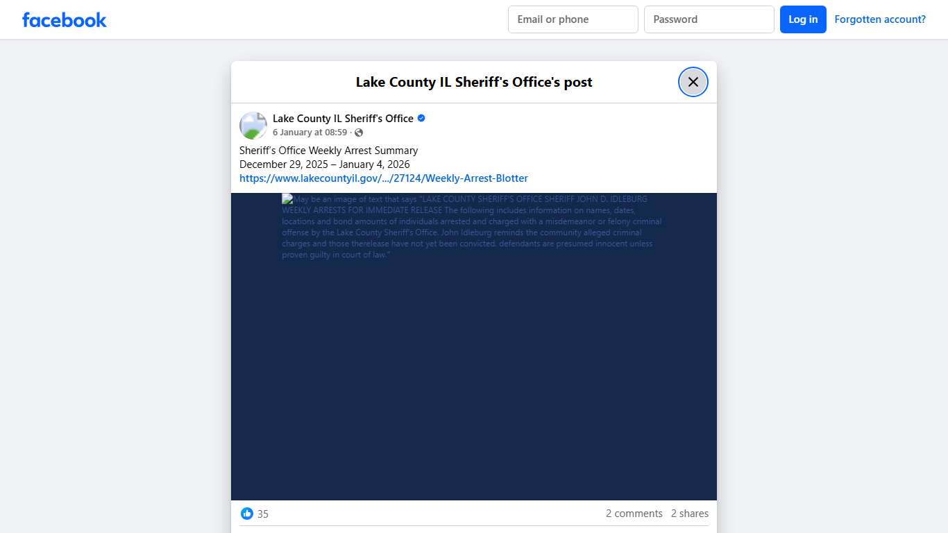 Sheriff’s Office Weekly... - Lake County IL Sheriff's Office | Facebook